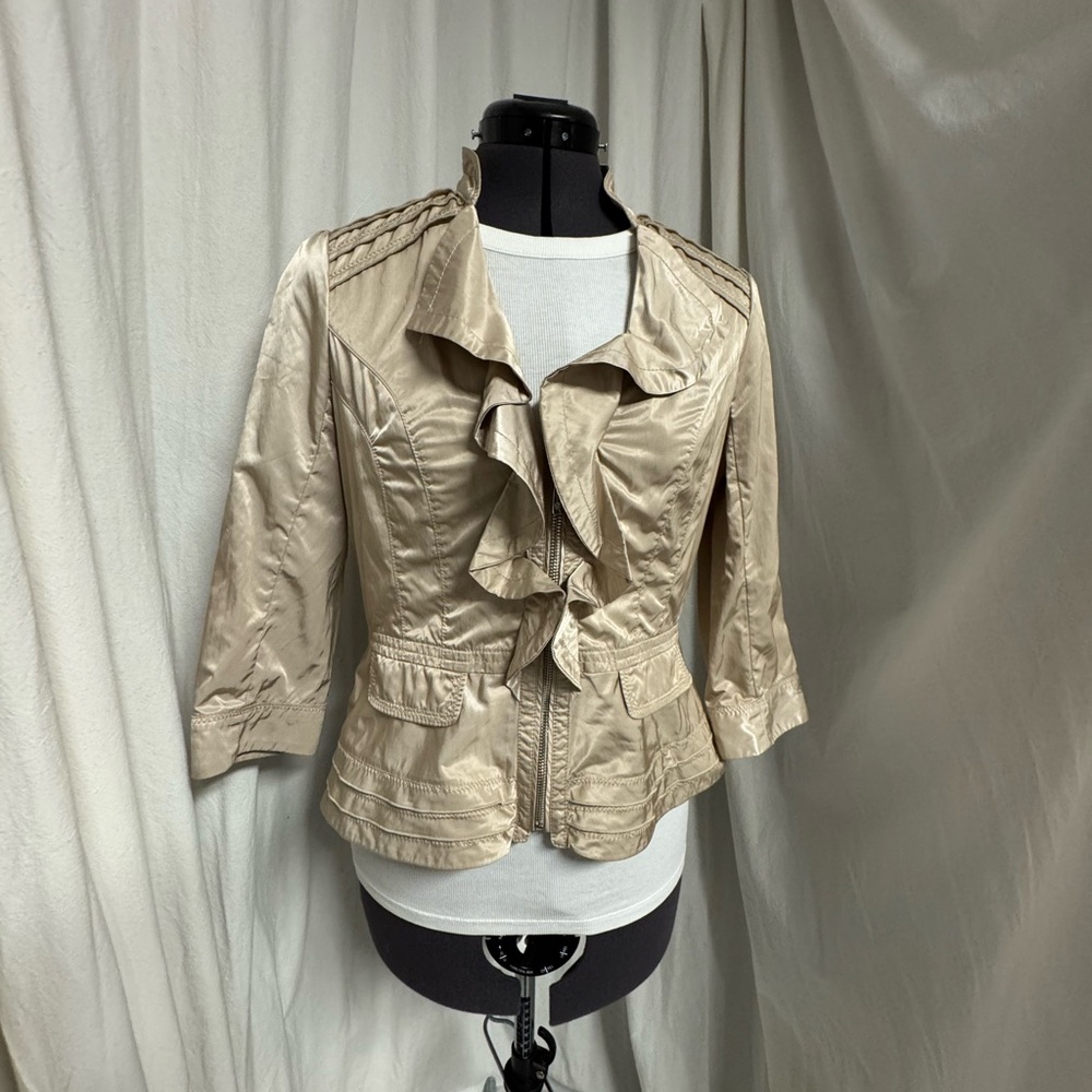WHMB Women's Ruffled Tan Jacket